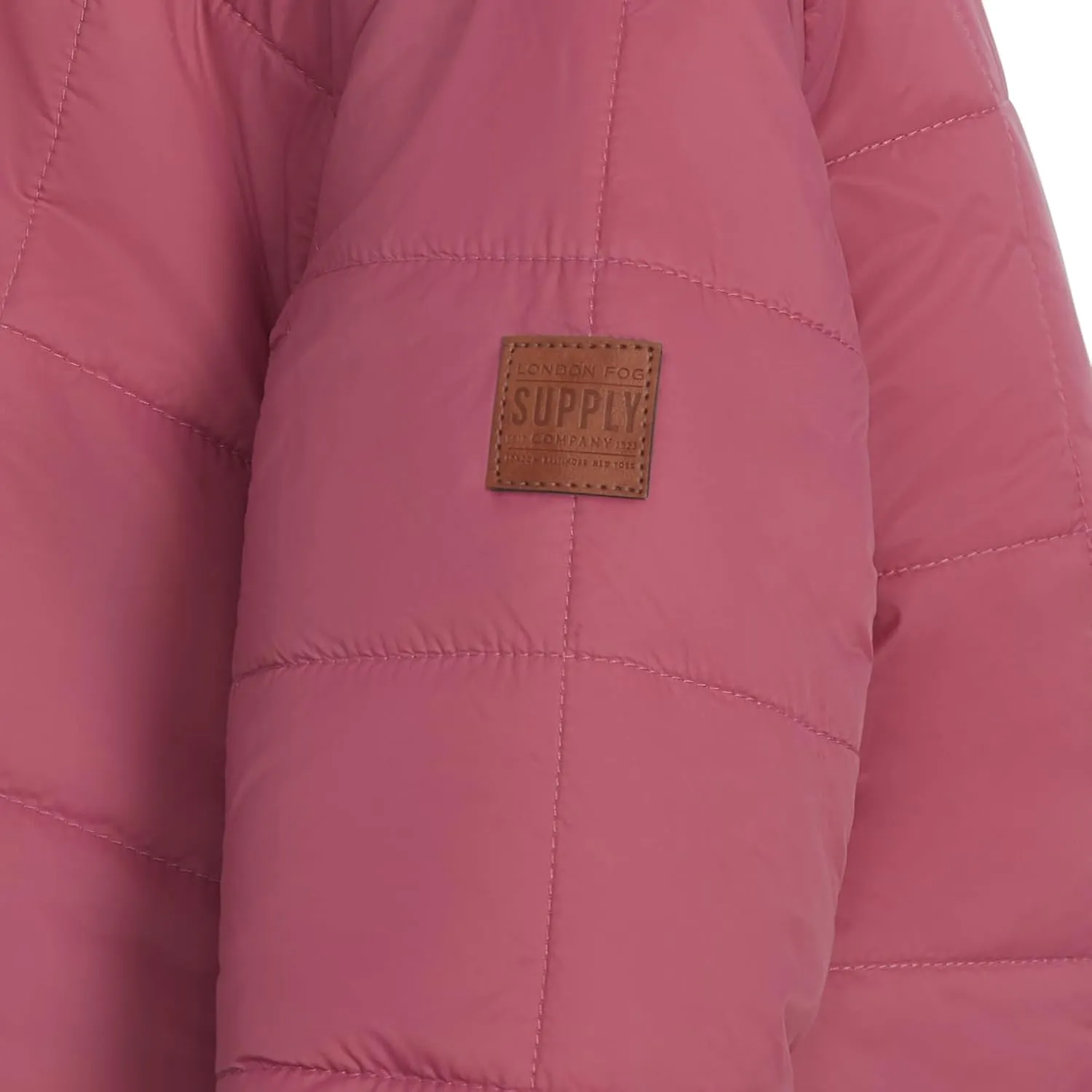 LONDON FOG Baby Girl's Heavyweight Winter Puffer Coat with Sherpa Trim