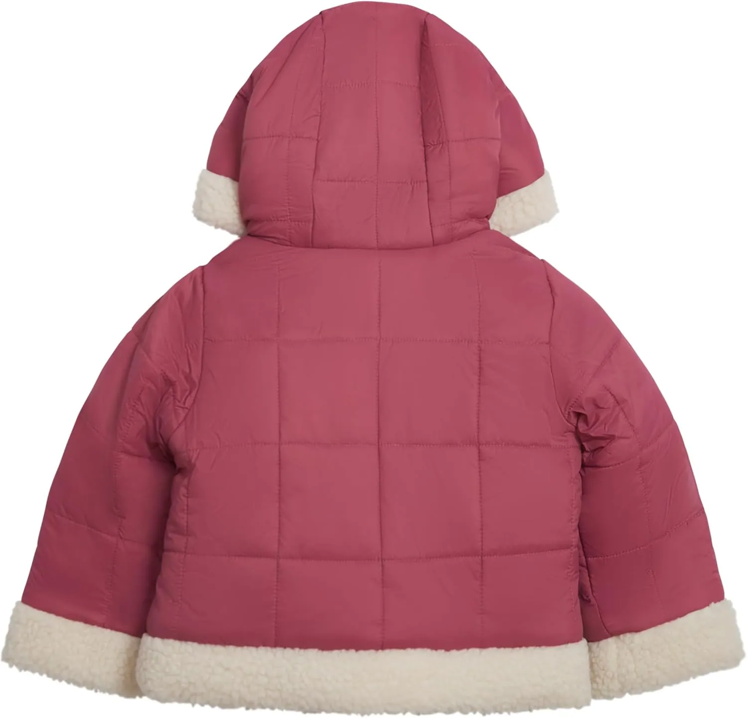 LONDON FOG Baby Girl's Heavyweight Winter Puffer Coat with Sherpa Trim