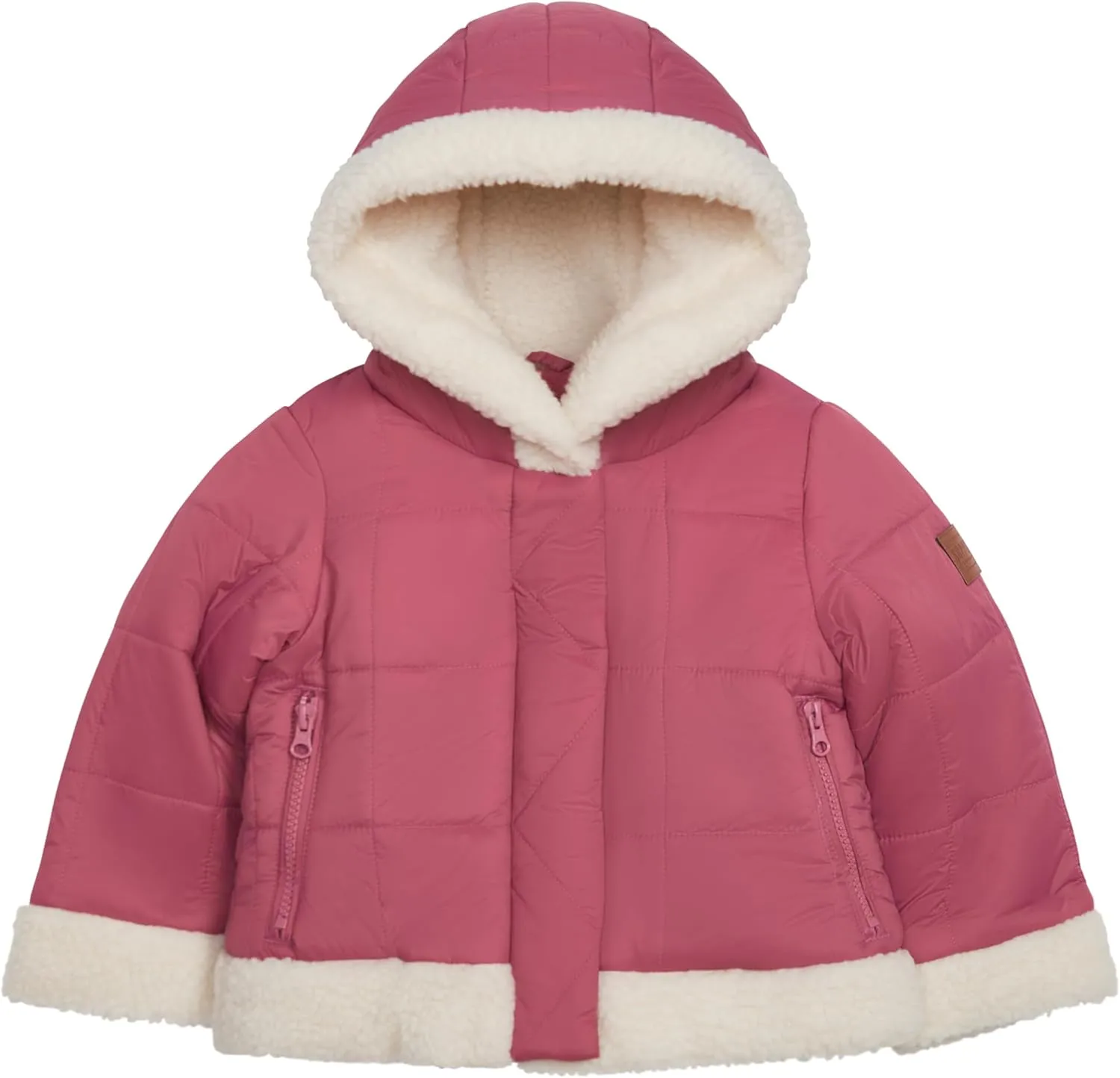 LONDON FOG Baby Girl's Heavyweight Winter Puffer Coat with Sherpa Trim