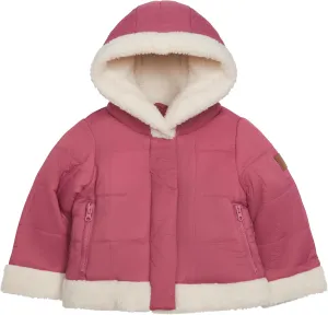 LONDON FOG Baby Girl's Heavyweight Winter Puffer Coat with Sherpa Trim