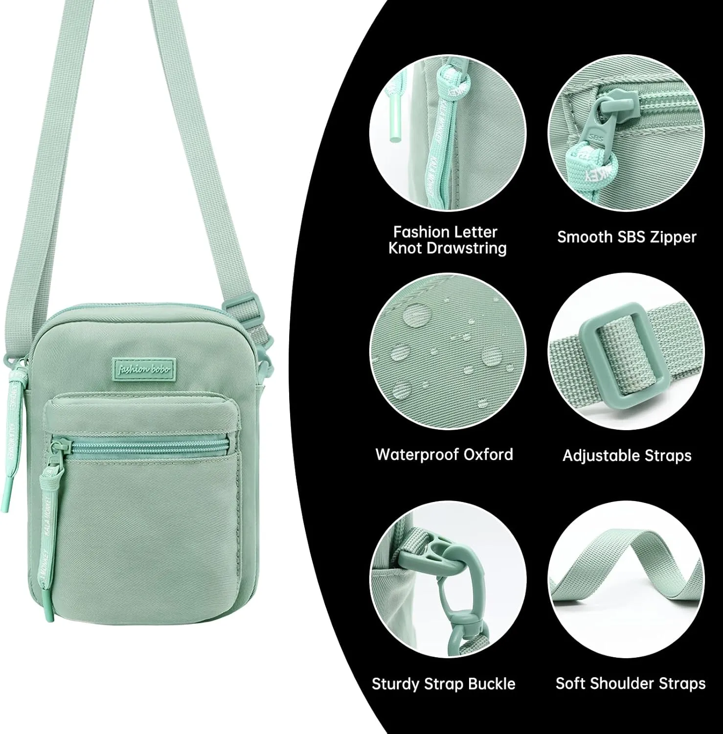 Long Keeper Crossbody Phone Bag - Women Men Travel Sling Bag Water Resistant Running Sport Cross Body Pouch Belt Waist Bag
