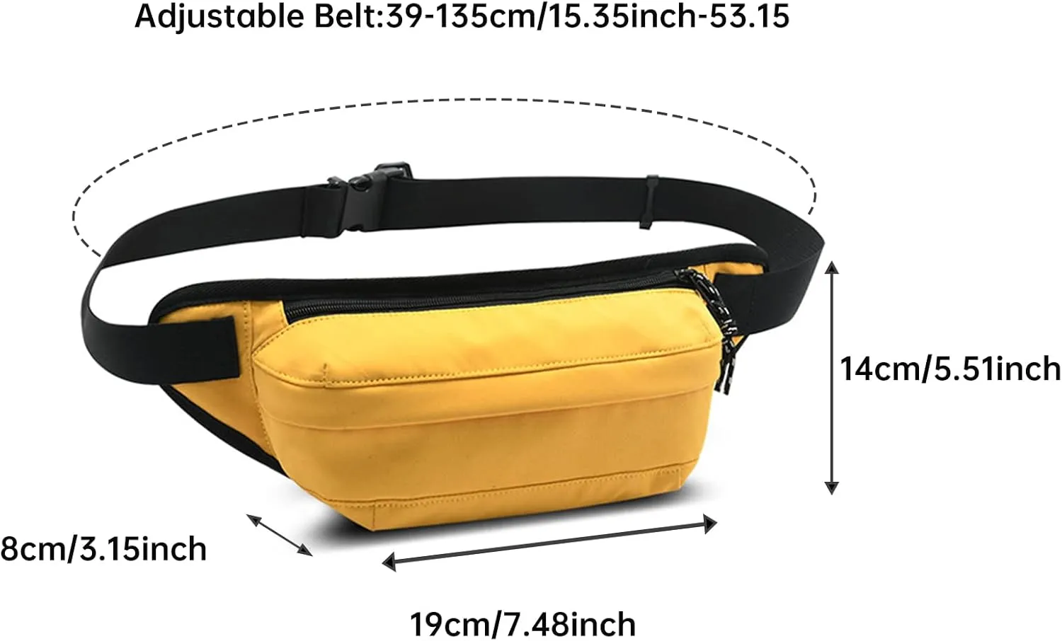 Long-Keeper Fanny Pack for Women Men - Casual Crossbody Sling Bag Running Walking Traveling Waist Pack Bum Bag (Yellow)