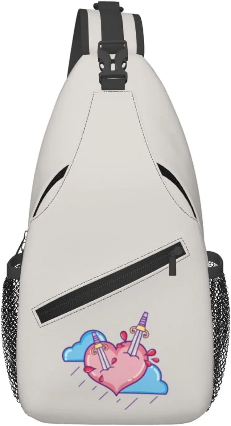 Love And Hate Crossbody Bags For Women Men Chest Backpack Gym Shoulder Bag Travel Outdoor Sports Casual Crossbody Bags