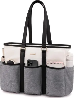 LOVEVOOK Nurse Work Tote Bag for Women With Large Cup Holder, Teacher Tote Laptop Bag for Women, Utility Bag For Work/Travel/College/Daily, Professional Computer Bag Purse Handbag, 15.6 Inch