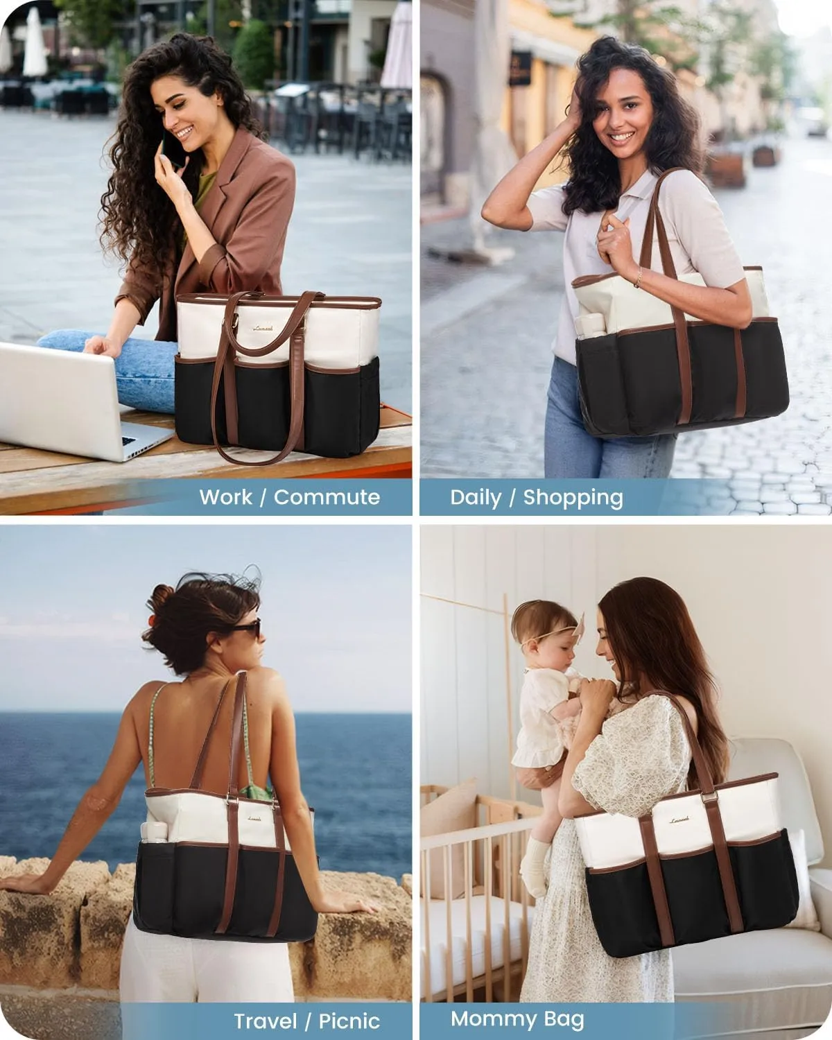 LOVEVOOK Teacher Tote for Women - Work, Laptop, Nurse, Travel/College/Daily Bag With Multi Pockets