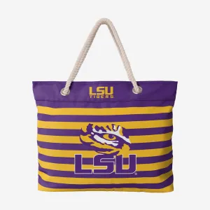 LSU Tigers Nautical Stripe Tote Bag
