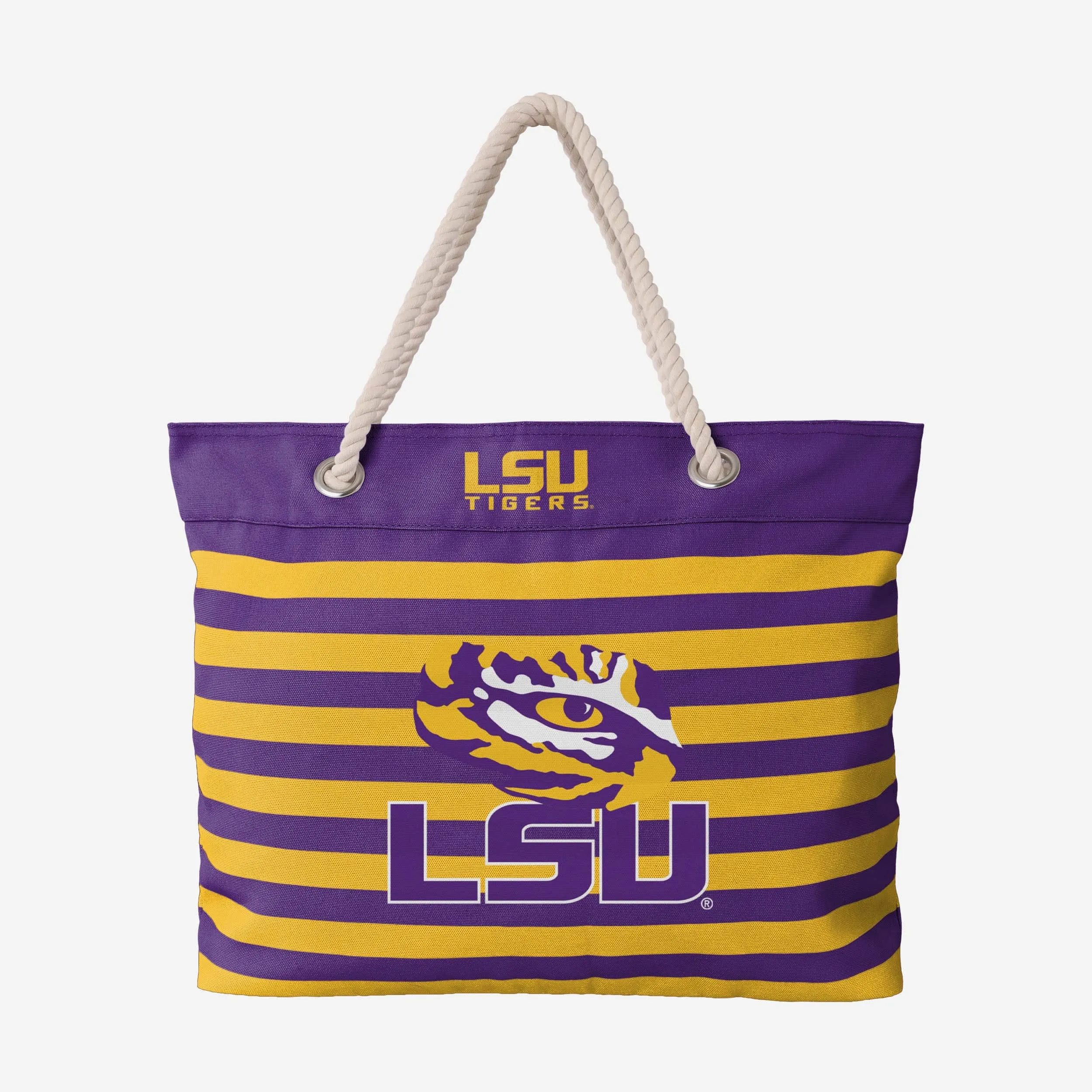 LSU Tigers Nautical Stripe Tote Bag