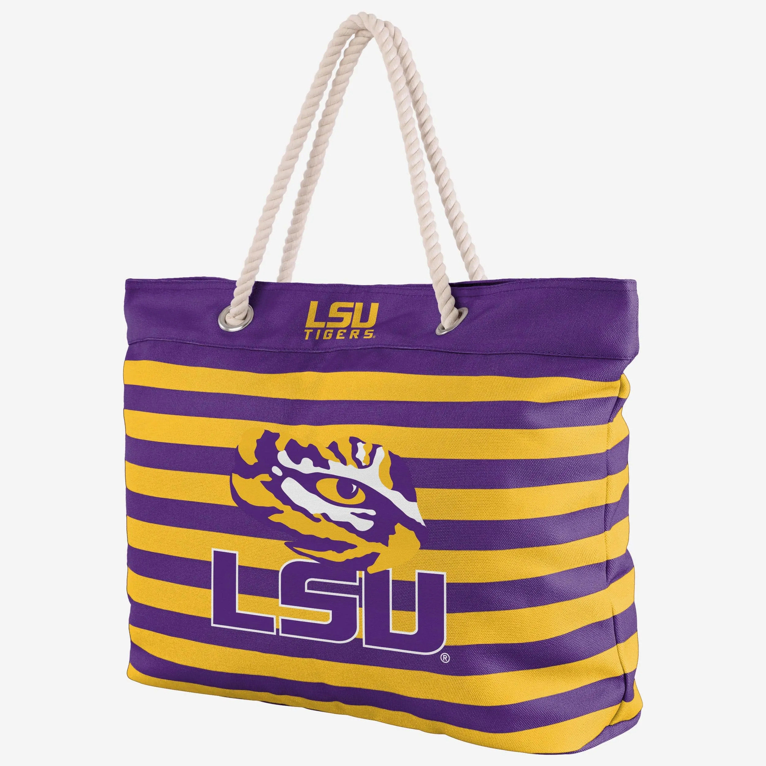 LSU Tigers Nautical Stripe Tote Bag