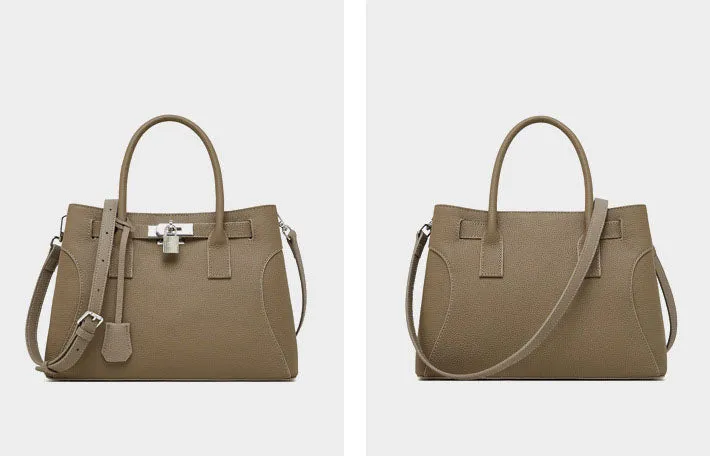 Luxe Lock Leather Tote