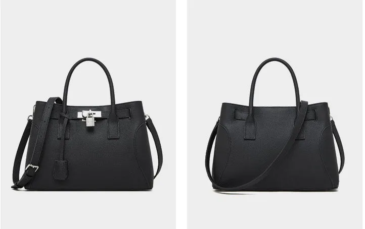 Luxe Lock Leather Tote
