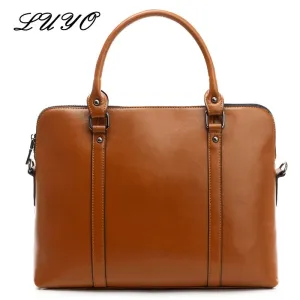 LUYO Brand Genuine Leather Business Luxury Handbags
