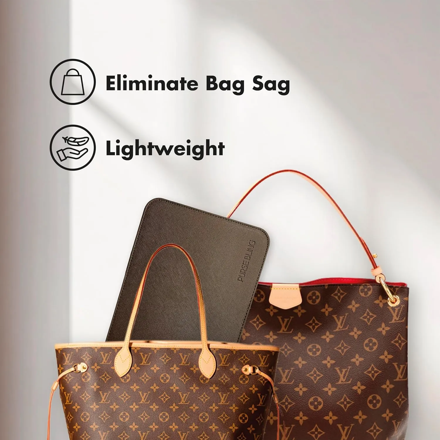 LV Speedy 40 Base Shaper, Bag Shaper for LV Totes, Vegan Leather (Red)
