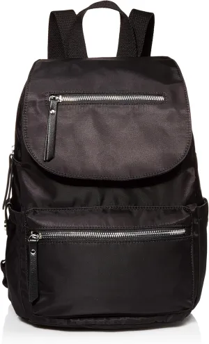 Madden Girl MG Nylon Flap Backpack, Black