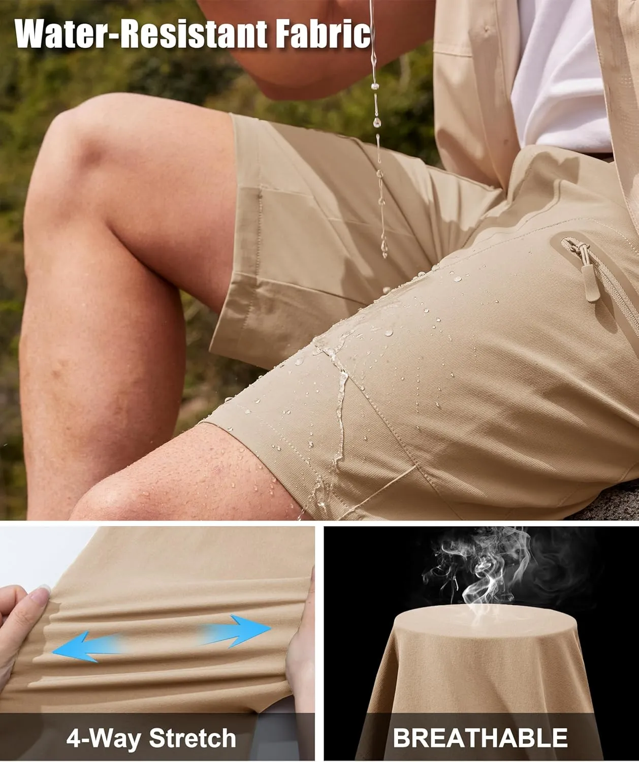 MAGCOMSEN Men's Hiking Cargo Shorts 10" Lightweight Outdoor Work Shorts for Men Travel Casual with 5 Pockets