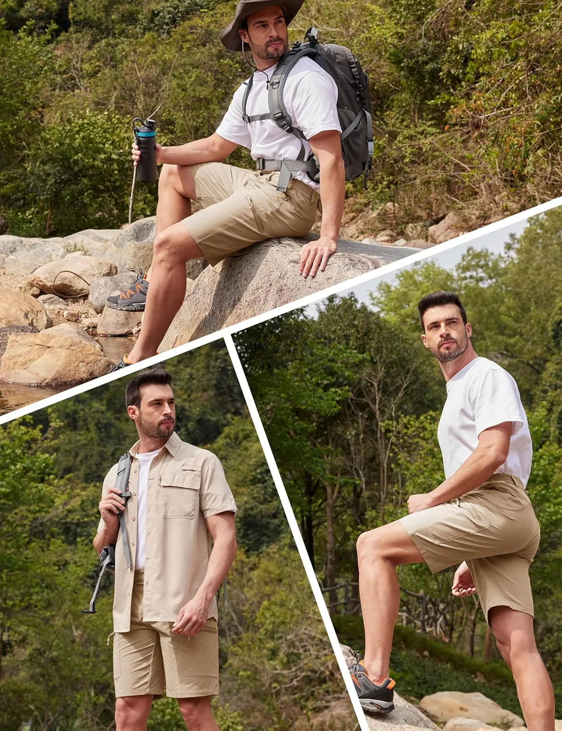 MAGCOMSEN Men's Hiking Cargo Shorts 10" Lightweight Outdoor Work Shorts for Men Travel Casual with 5 Pockets