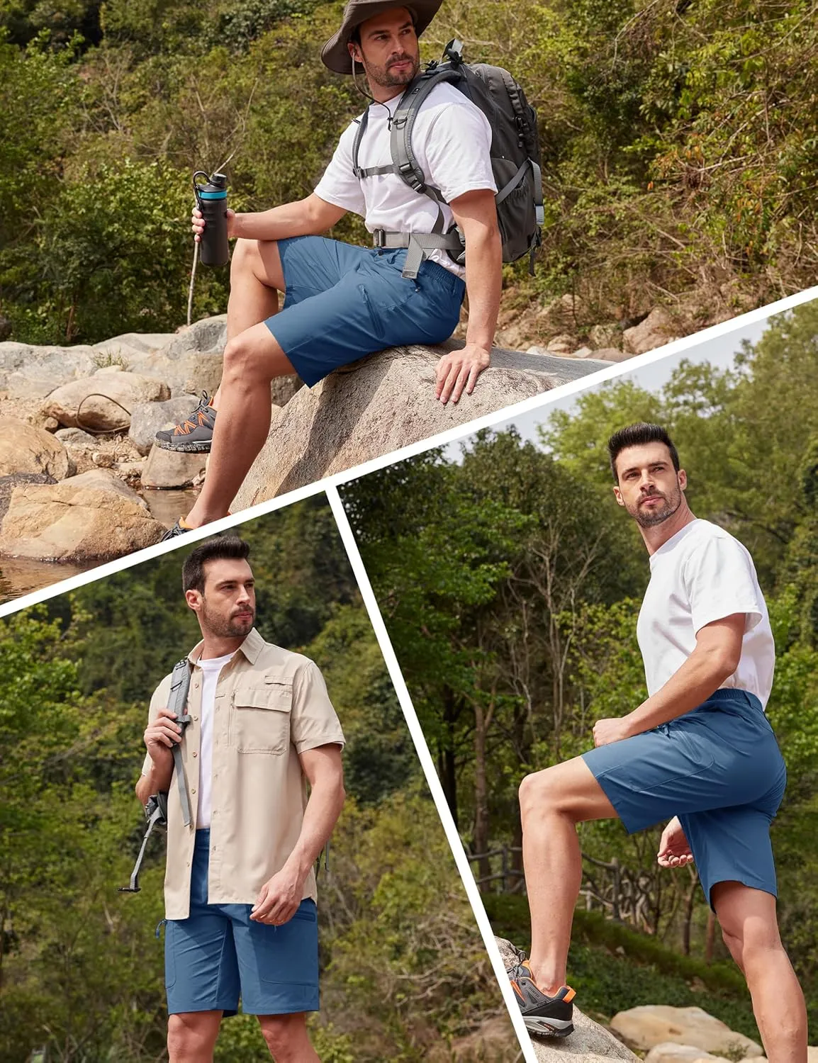 MAGCOMSEN Men's Hiking Cargo Shorts 10" Lightweight Outdoor Work Shorts for Men Travel Casual with 5 Pockets