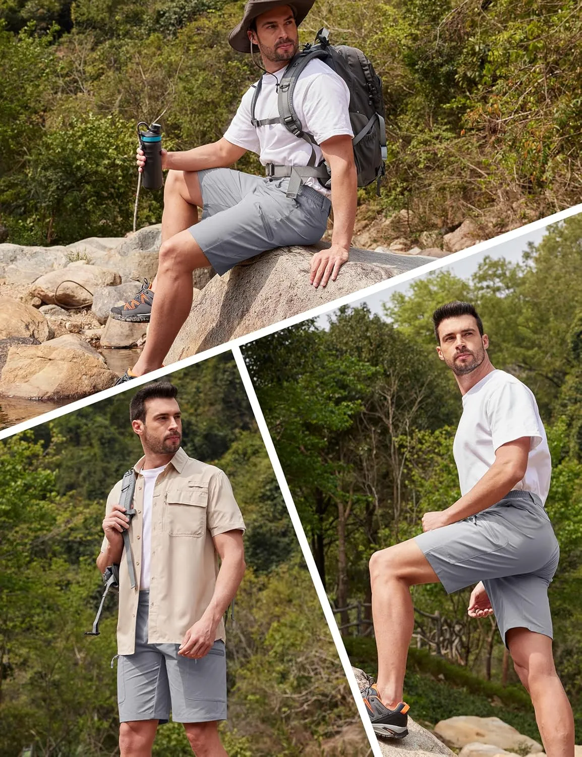 MAGCOMSEN Men's Hiking Cargo Shorts 10" Lightweight Outdoor Work Shorts for Men Travel Casual with 5 Pockets