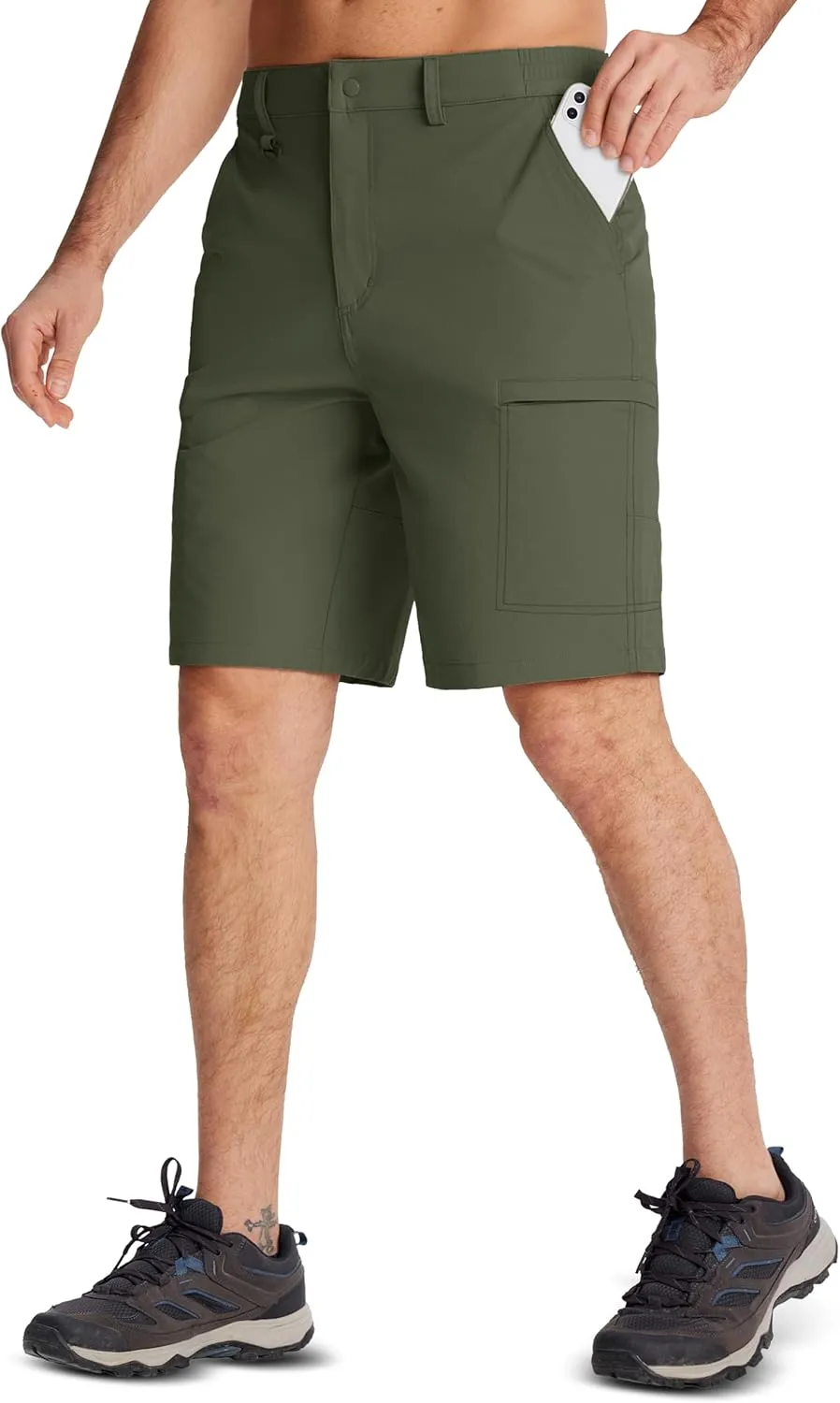 MAGCOMSEN Men's Hiking Cargo Shorts Quick Dry Lightweight 9" Golf Shorts Summer Casual Work Outdoor with 5 Zipper Pockets