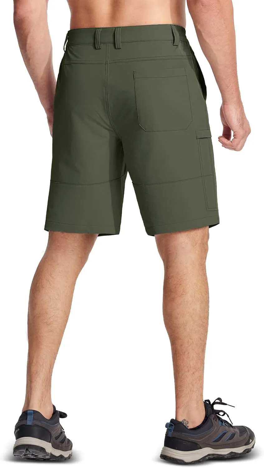 MAGCOMSEN Men's Hiking Cargo Shorts Quick Dry Lightweight 9" Golf Shorts Summer Casual Work Outdoor with 5 Zipper Pockets