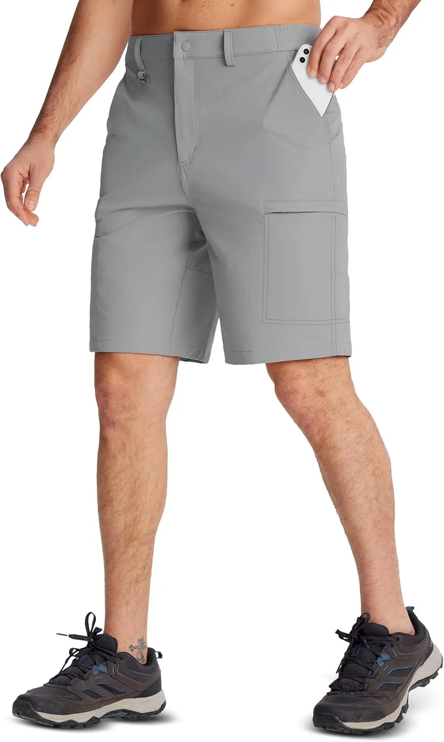 MAGCOMSEN Men's Hiking Cargo Shorts Quick Dry Lightweight 9" Golf Shorts Summer Casual Work Outdoor with 5 Zipper Pockets