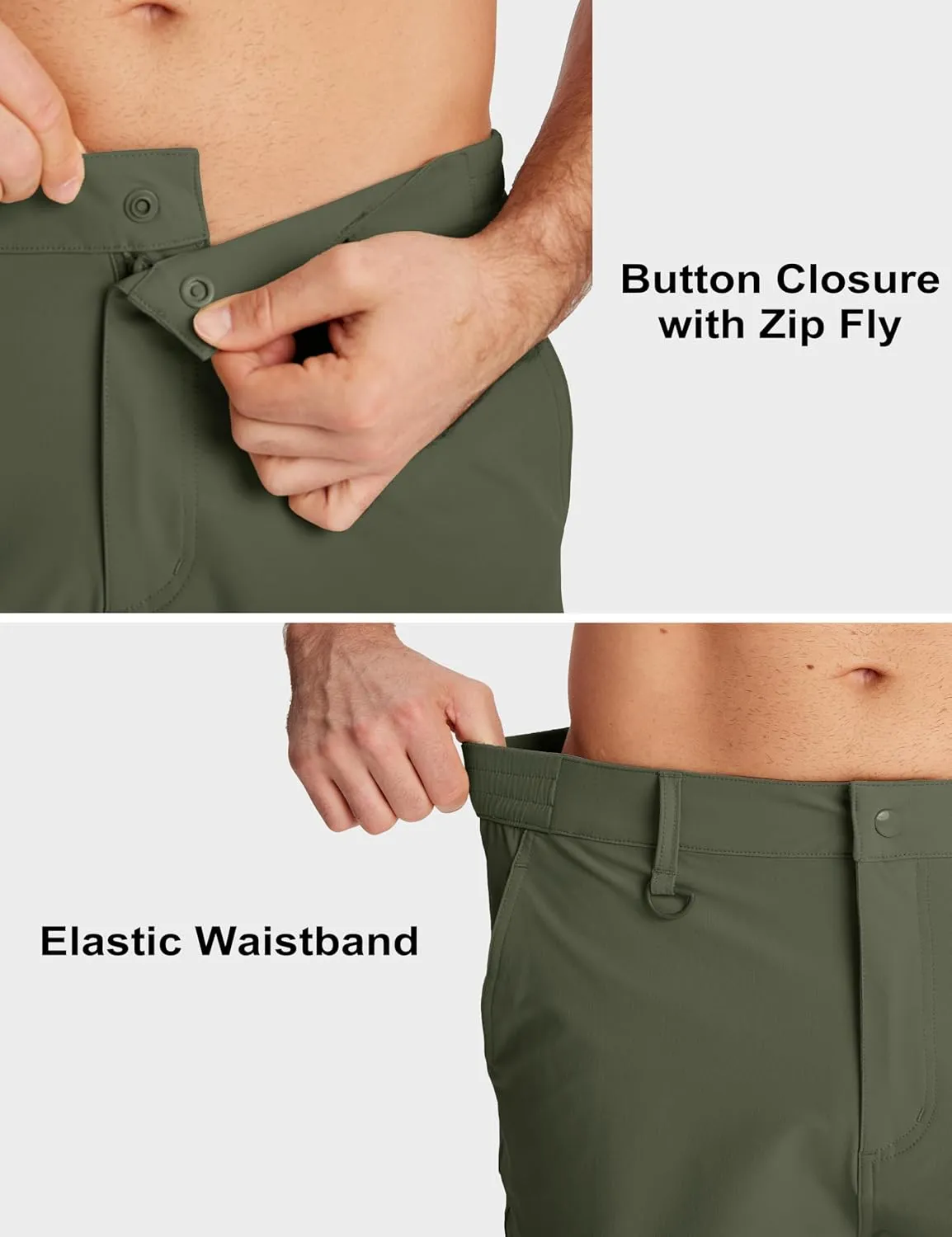 MAGCOMSEN Men's Hiking Cargo Shorts Quick Dry Lightweight 9" Golf Shorts Summer Casual Work Outdoor with 5 Zipper Pockets
