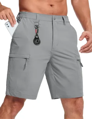MAGCOMSEN Men's Hiking Cargo Shorts Quick Dry Lightweight 9" Golf Shorts Summer Casual Work Outdoor with 5 Zipper Pockets
