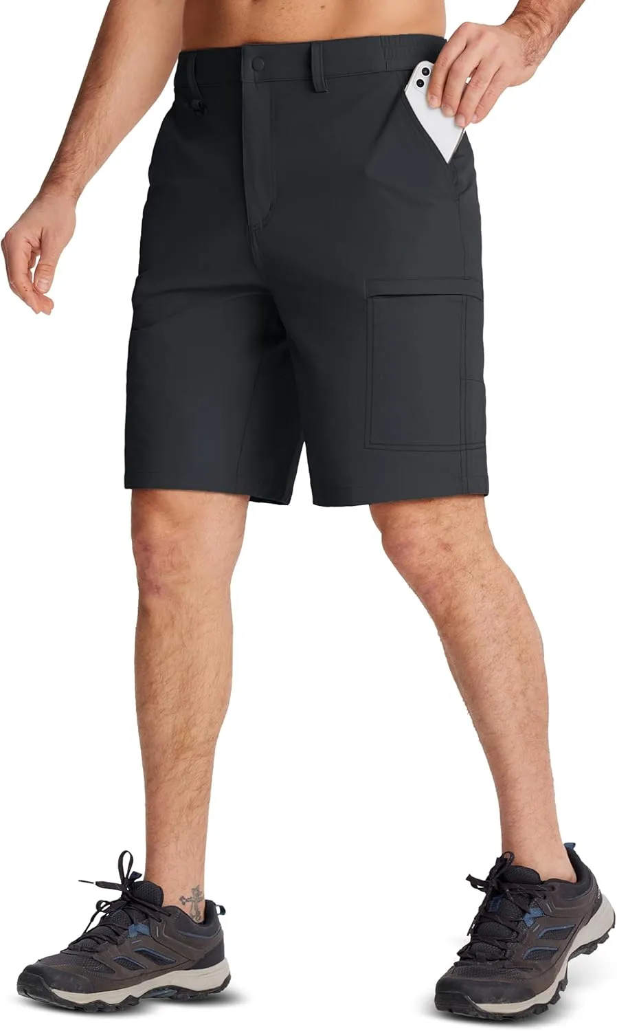 MAGCOMSEN Men's Hiking Cargo Shorts Quick Dry Lightweight 9" Golf Shorts Summer Casual Work Outdoor with 5 Zipper Pockets