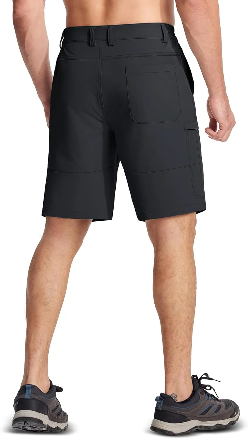 MAGCOMSEN Men's Hiking Cargo Shorts Quick Dry Lightweight 9" Golf Shorts Summer Casual Work Outdoor with 5 Zipper Pockets