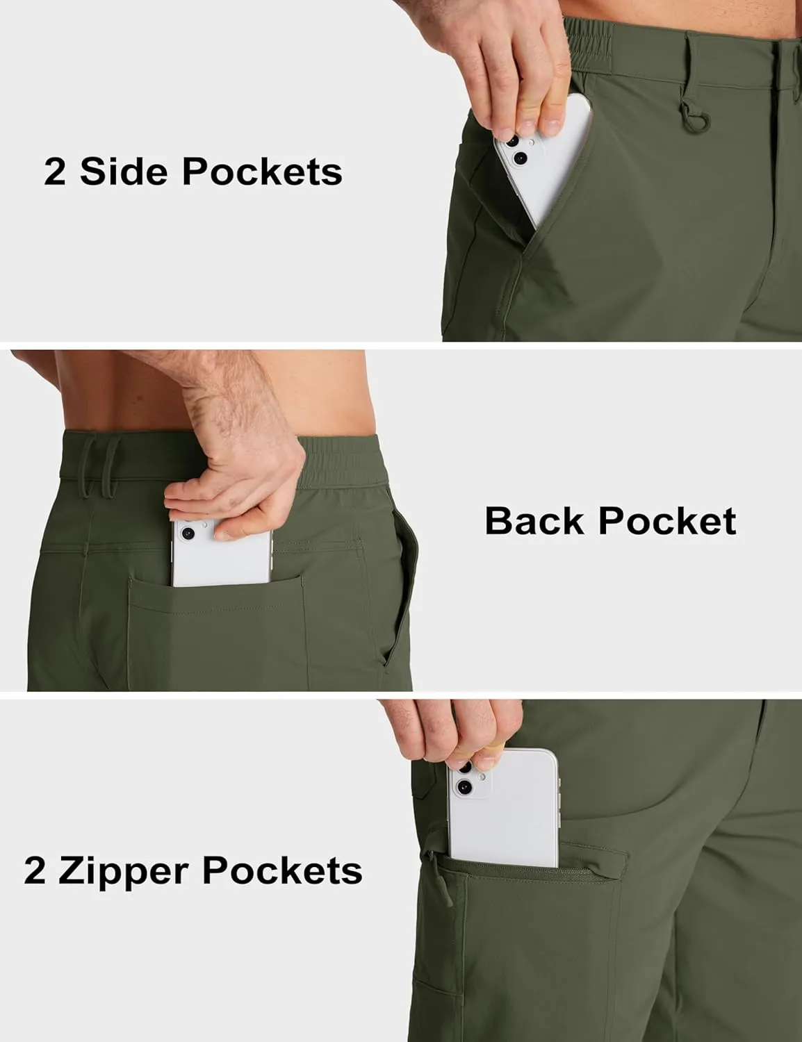 MAGCOMSEN Men's Hiking Cargo Shorts Quick Dry Lightweight 9" Golf Shorts Summer Casual Work Outdoor with 5 Zipper Pockets