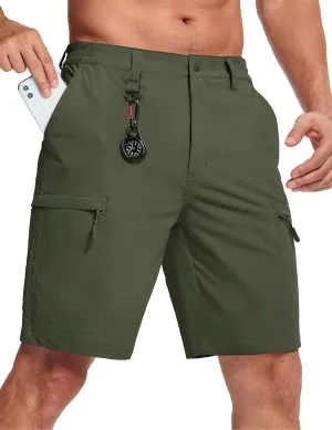 MAGCOMSEN Men's Hiking Cargo Shorts Quick Dry Lightweight 9" Golf Shorts Summer Casual Work Outdoor with 5 Zipper Pockets