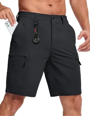 MAGCOMSEN Men's Hiking Cargo Shorts Quick Dry Lightweight 9" Golf Shorts Summer Casual Work Outdoor with 5 Zipper Pockets