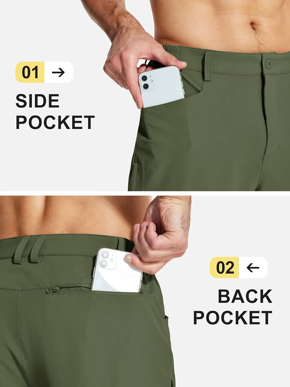 MAGCOMSEN Men's Lightweight Hiking Pants with 4 Pockets Water Resistant Quick Dry Fishing Travel Work Outddoor Pants