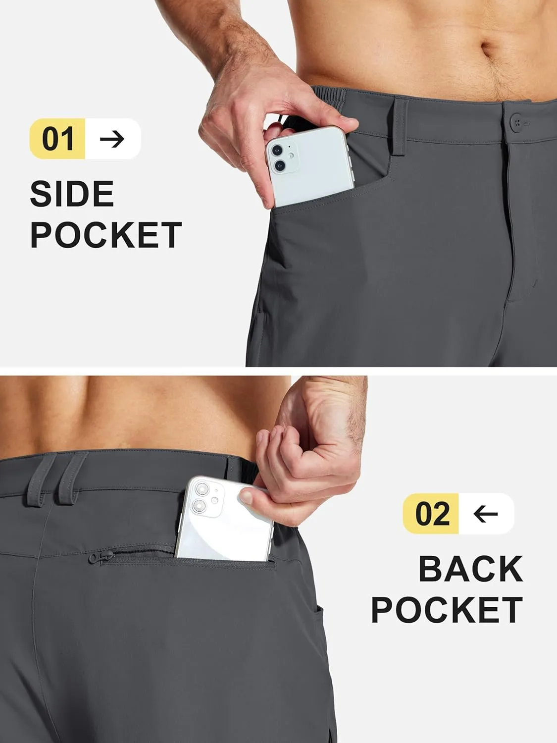 MAGCOMSEN Men's Lightweight Hiking Pants with 4 Pockets Water Resistant Quick Dry Fishing Travel Work Outddoor Pants