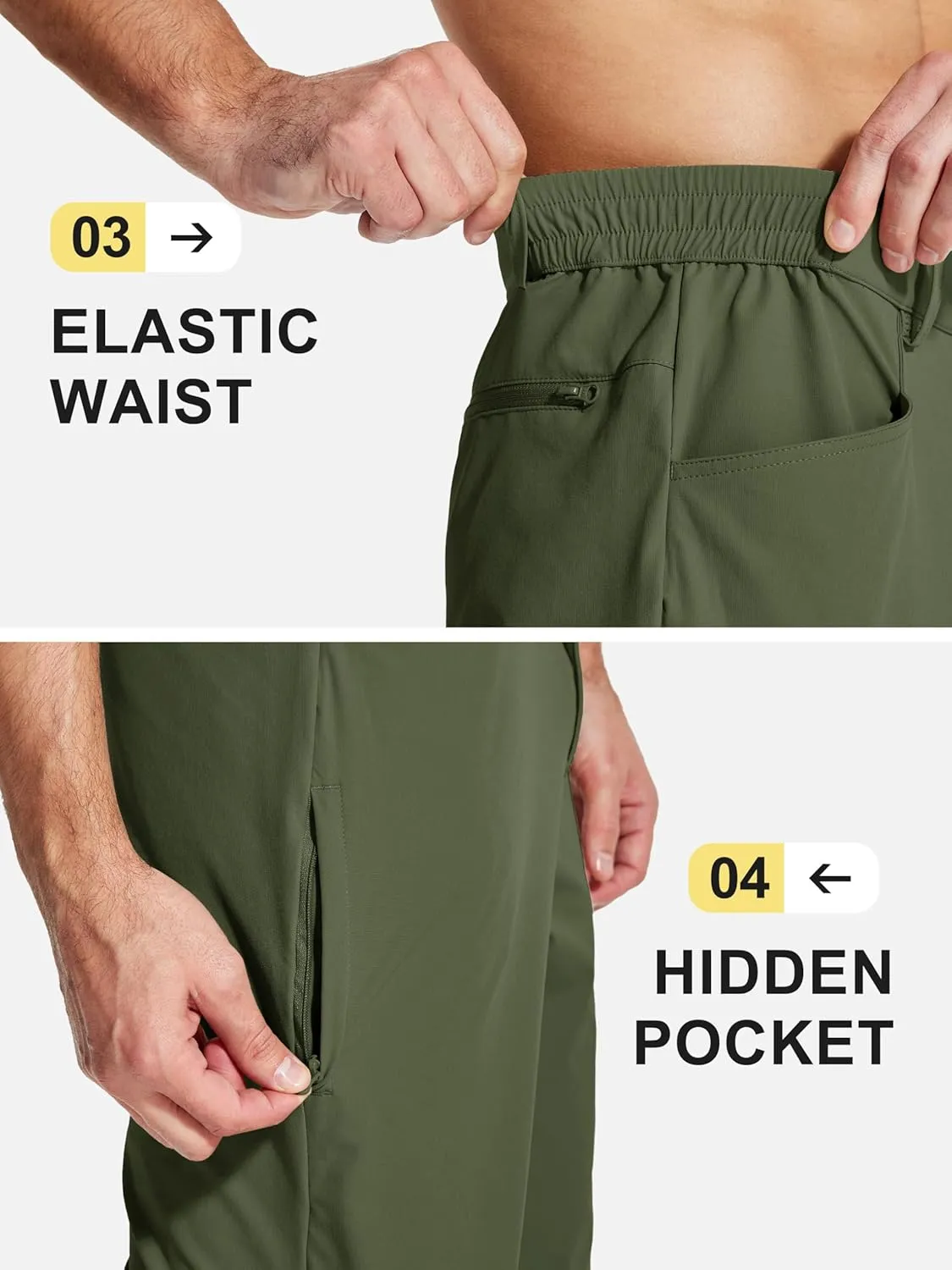 MAGCOMSEN Men's Lightweight Hiking Pants with 4 Pockets Water Resistant Quick Dry Fishing Travel Work Outddoor Pants