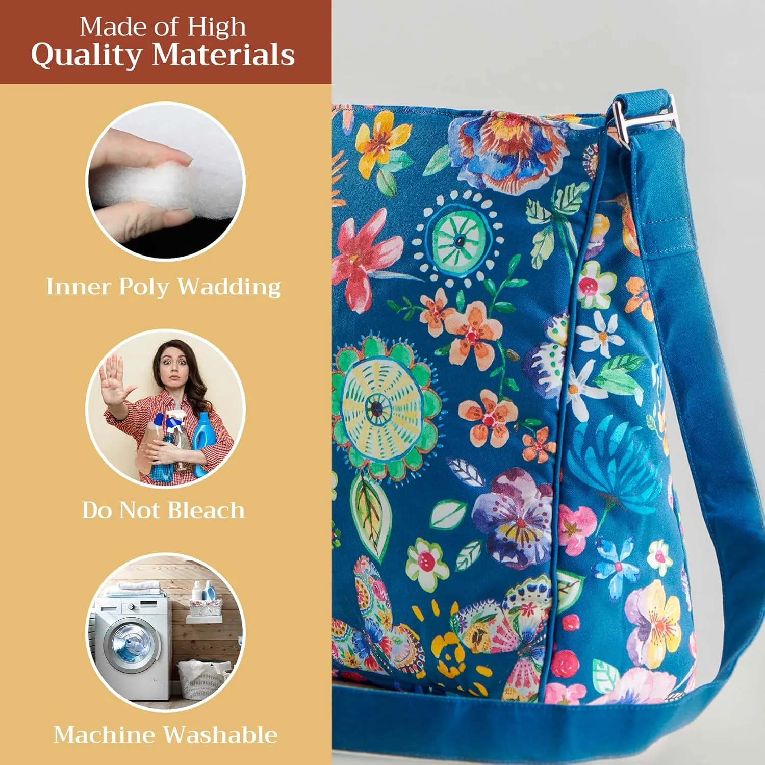 Maison d' Hermine Hand Bags for Women Cotton Shoulder Bag for Shopping Travel Everyday Use Cross Body Tote purse Sling Bag