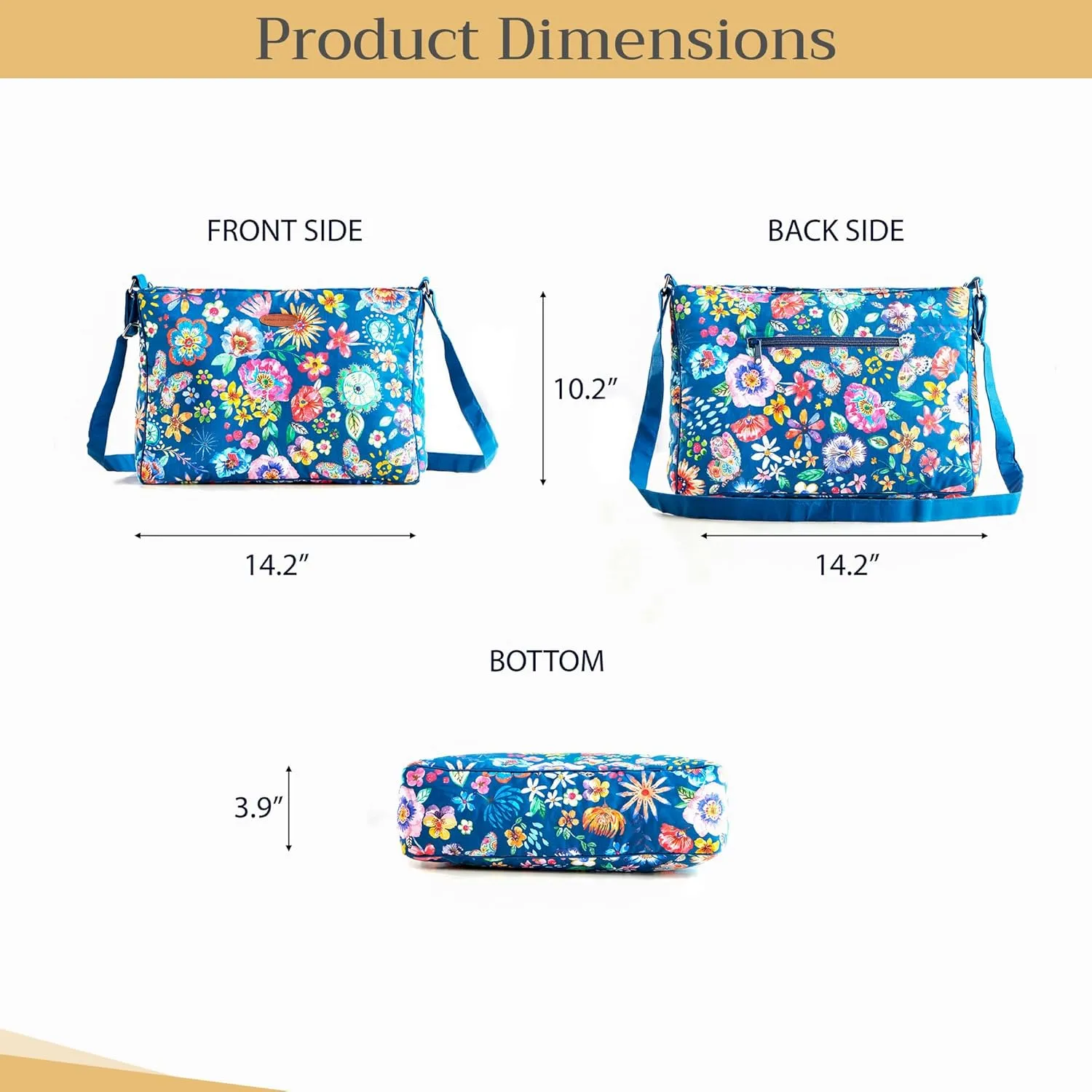 Maison d' Hermine Hand Bags for Women Cotton Shoulder Bag for Shopping Travel Everyday Use Cross Body Tote purse Sling Bag