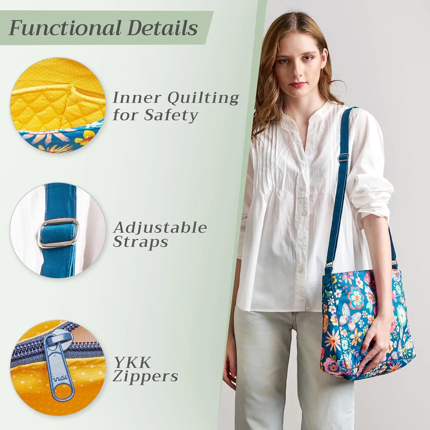 Maison d' Hermine Hand Bags for Women Cotton Shoulder Bag for Shopping Travel Everyday Use Cross Body Tote purse Sling Bag