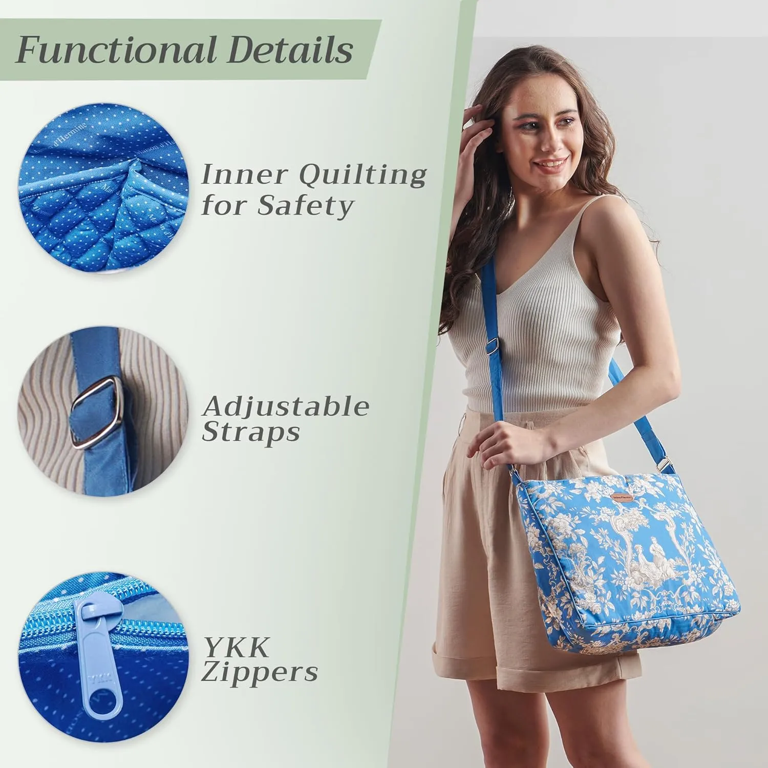 Maison d' Hermine Hand Bags for Women Cotton Shoulder Bag for Shopping Travel Everyday Use Cross Body Tote purse Sling Bag