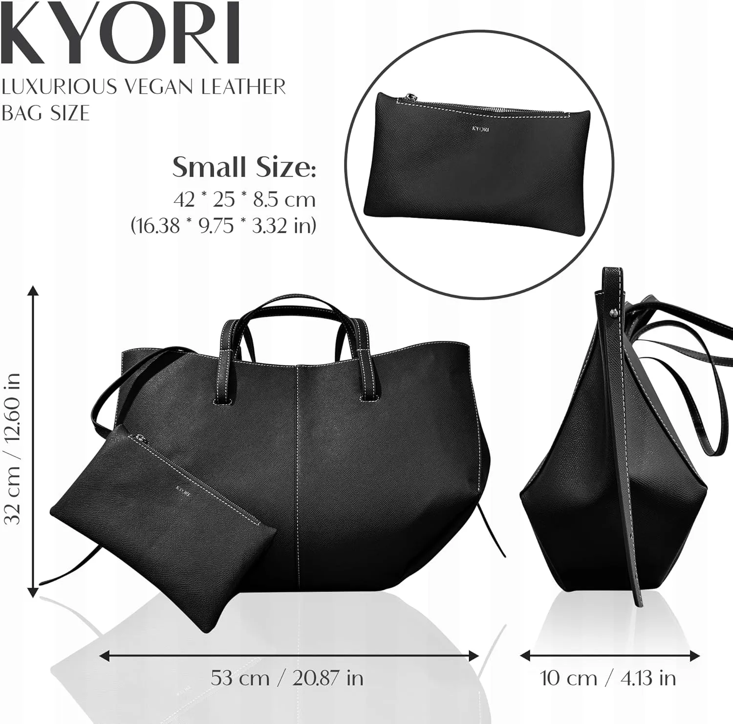 MAIYA Women's Ultrafiber Leather Trendy Work Tote Shoulder Hand Bag with Mini Bag and Pouch Included, Large