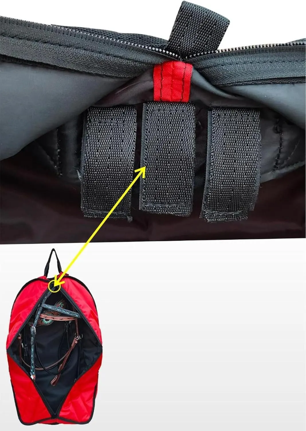 Majestic Ally Nylon Padded Horse Western Saddle Carry Bag, Bridle Bag Set, Multiple Colors (Red)