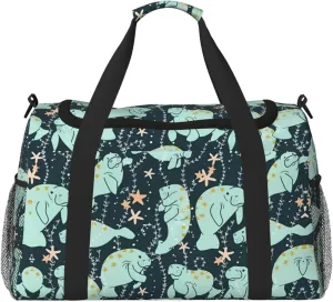 Manatee Animals Calf Hand Travel Bag - Large Insulated Eco Bag, Perfect for Camping, Grocery, Sports, Gym & Outdoor Adventures