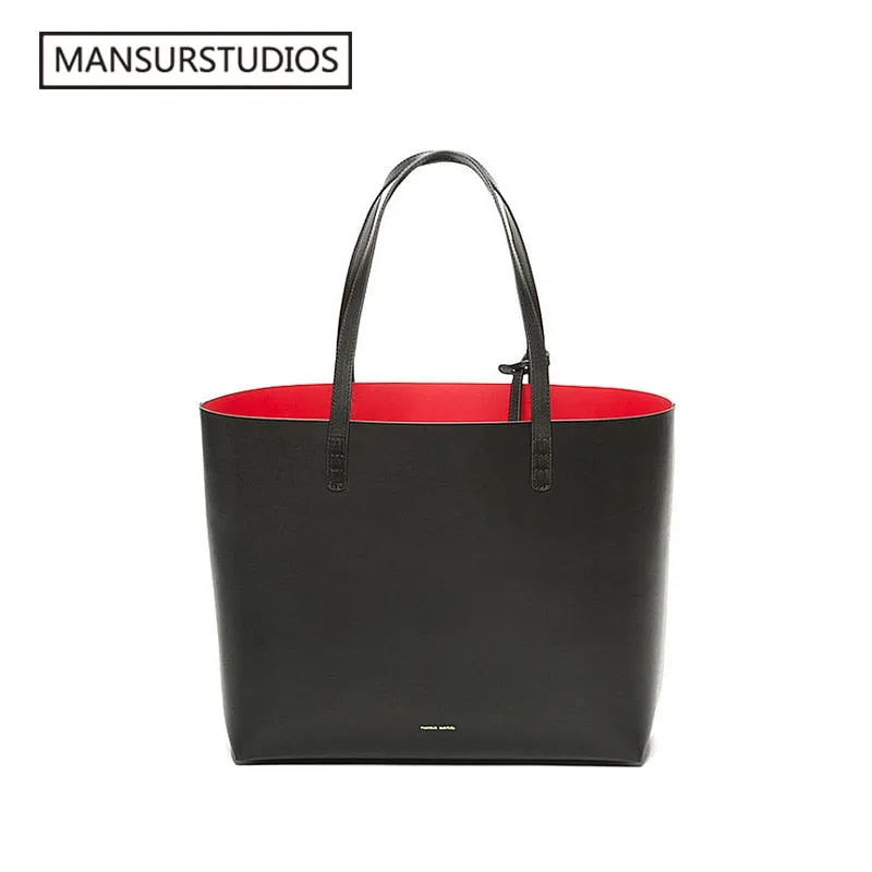 MANSURSTUDIOS women leather  tote bag,mansur gavriel  lady real leather beach bag, ladies hand bags, free shipping