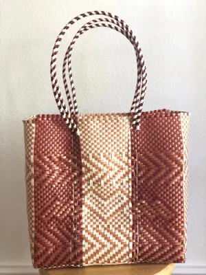Maroon, Gold and White Woven Tote