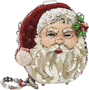 Mary Frances Ho Ho Hand Beaded Bejeweled Santa Claus Christmas Holiday Handbag Shoulder Bag