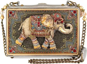 Mary Frances Tusk Beaded Handbag Embellished Elephant-Themed Crossbody Bag, Multicolor