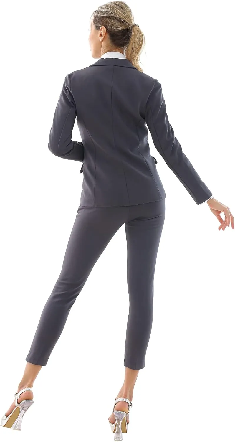 Marycrafts Women's Business Blazer Pant Suit Set for Work