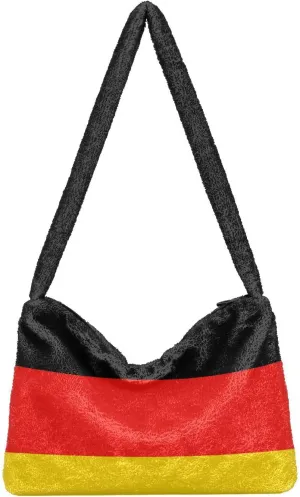 MCHIVER Shoulder Tote Bags for Women Furry Crossbody bag with Zipper Hobo Handbag Purses