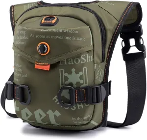 Men Waterproof Nylon Drop Leg Bags Lumbar Hip Bum Belt Bag Waist Fanny Pack Travel Riding Motorcycle Crossbody Shoulder Bags