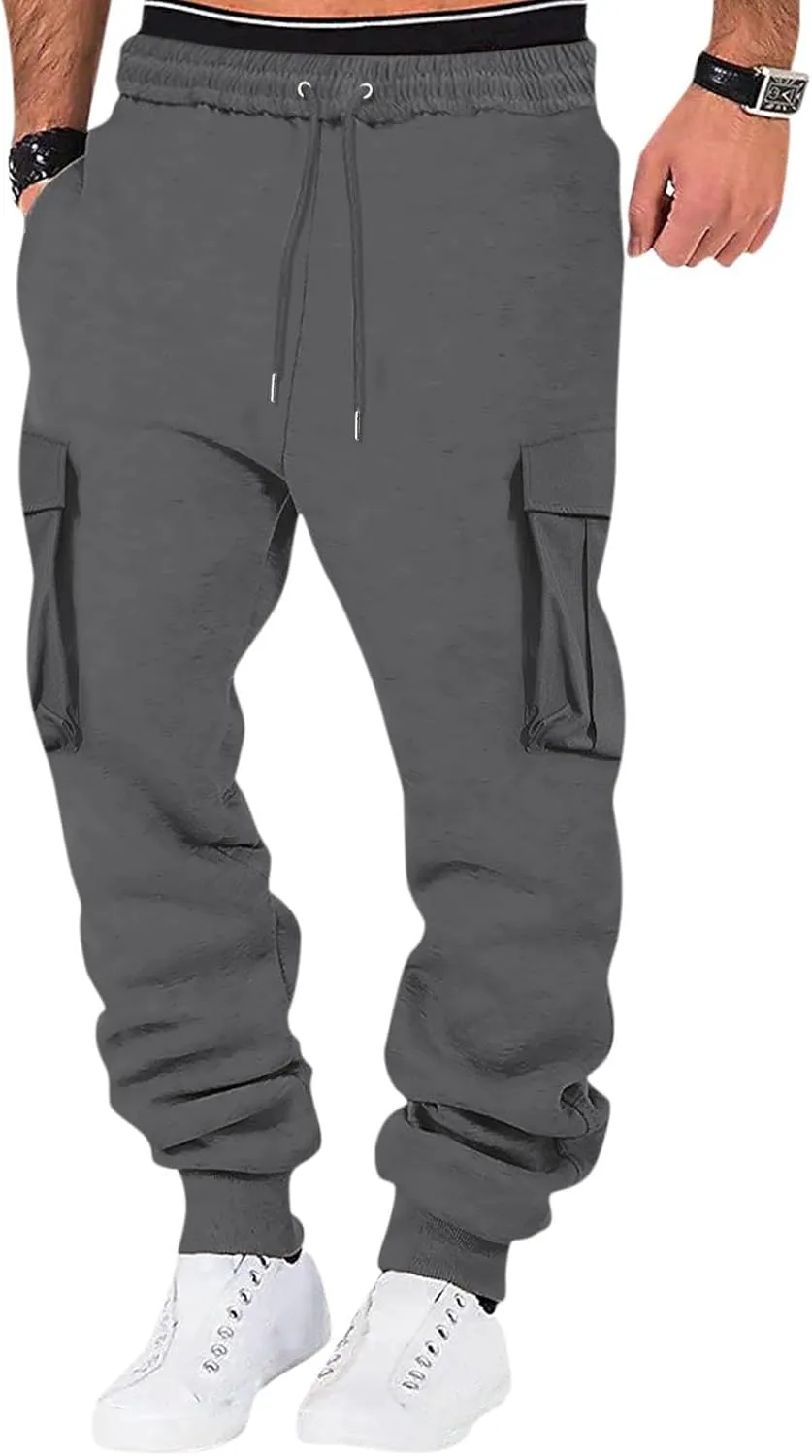 Men's Athletic Running Sweatpants Casual Sports Length Solid Mens Pants Men's Pants Men's Cotton Casual Sweatpants