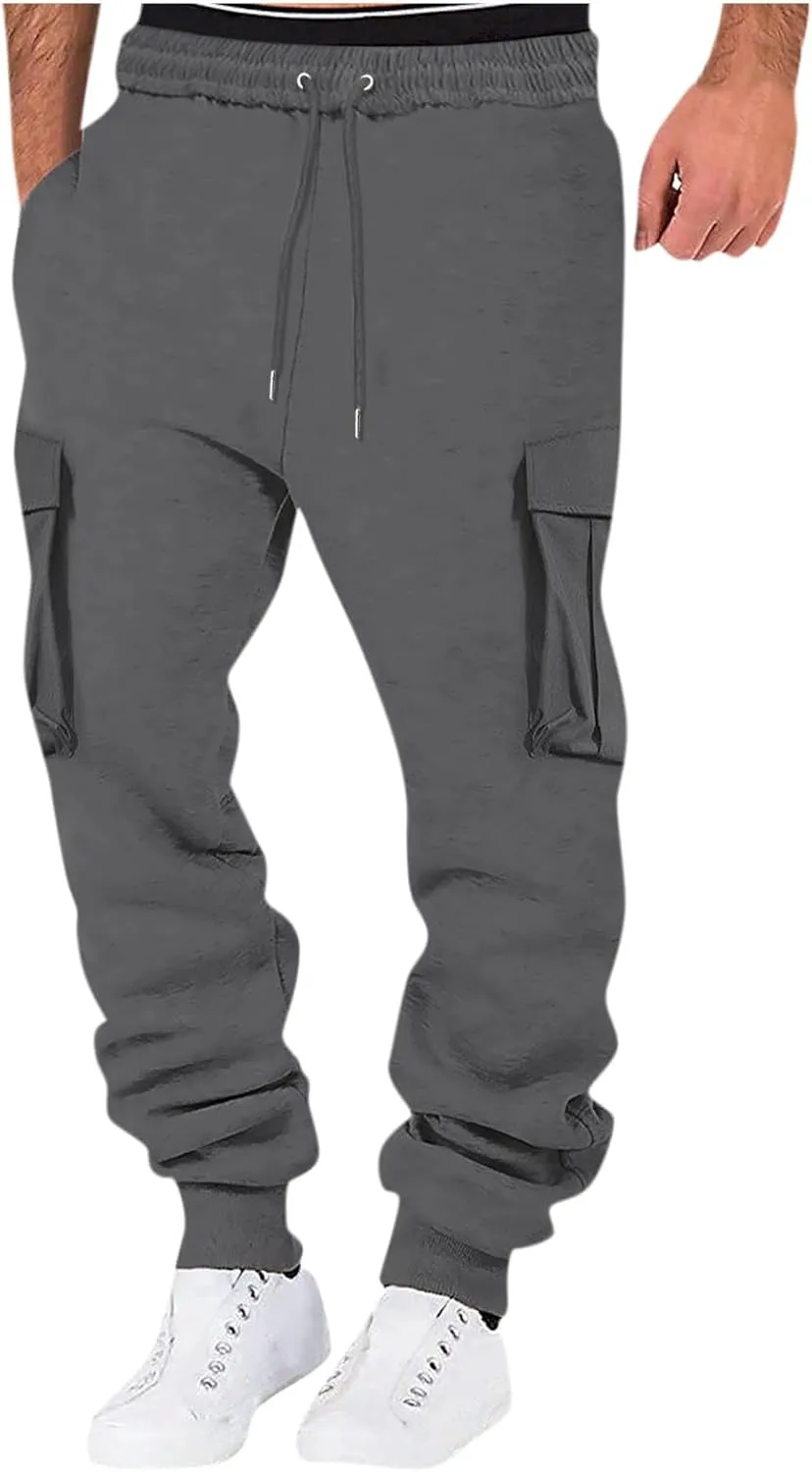 Men's Athletic Running Sweatpants Casual Sports Length Solid Mens Pants Men's Pants Men's Cotton Casual Sweatpants